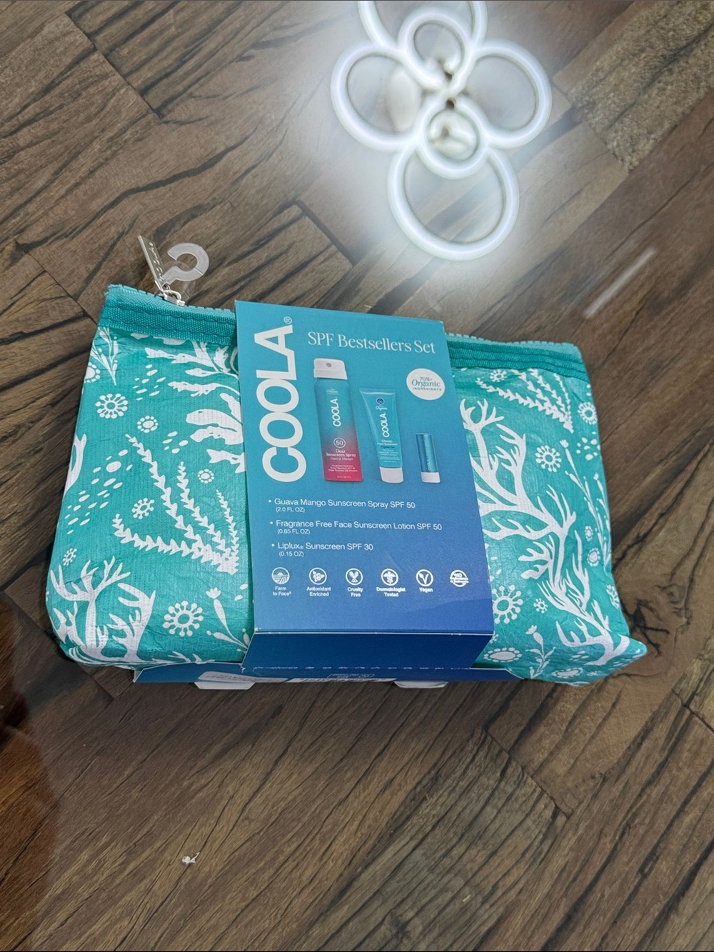 New COOLA Teal Sunscreen Gift Set Spray Cream lip balm SPF 50 bestseller set NWT